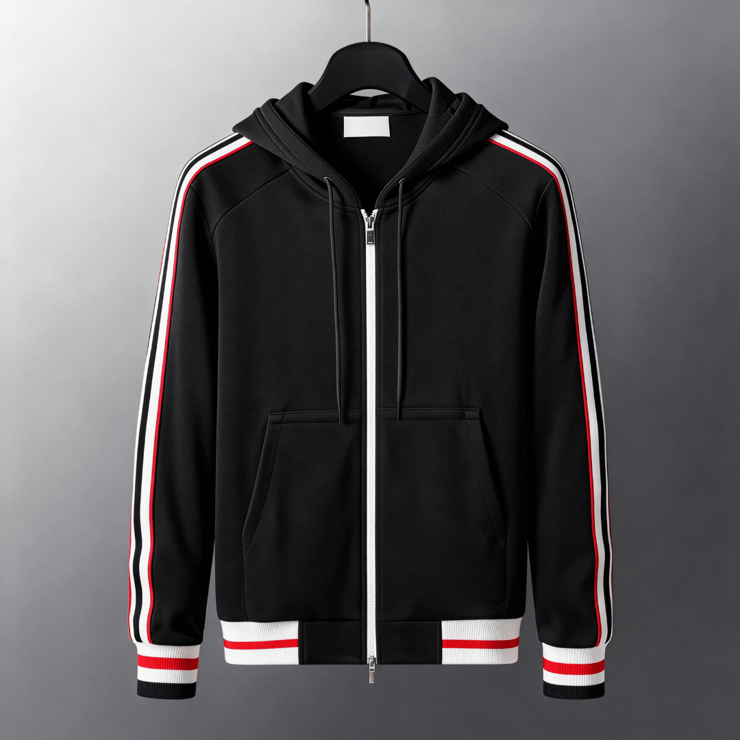 Men’s Classic Stripe Zip-Up Hoodie