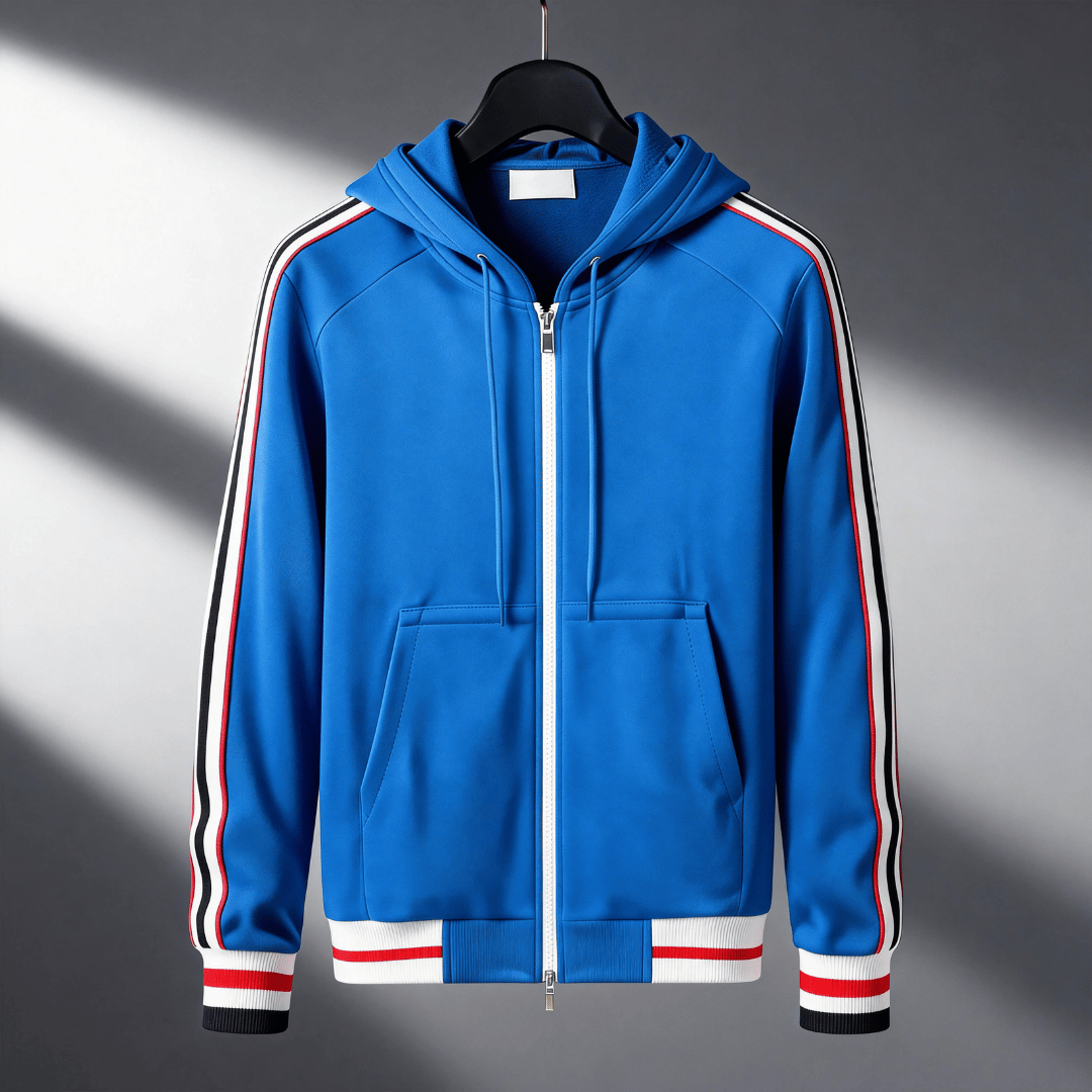 Men’s Classic Stripe Zip-Up Hoodie