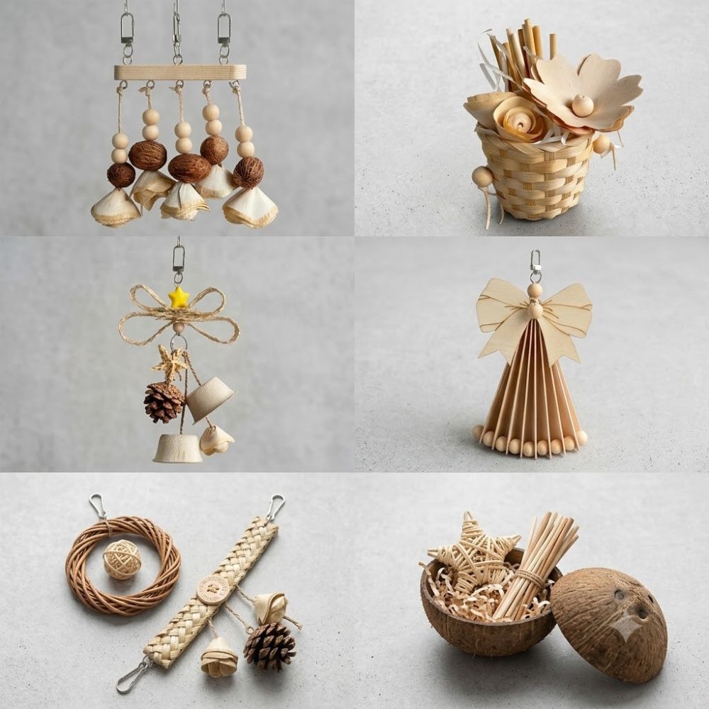 Perchfy Natural Harmony 6-Piece Avian Foraging Set