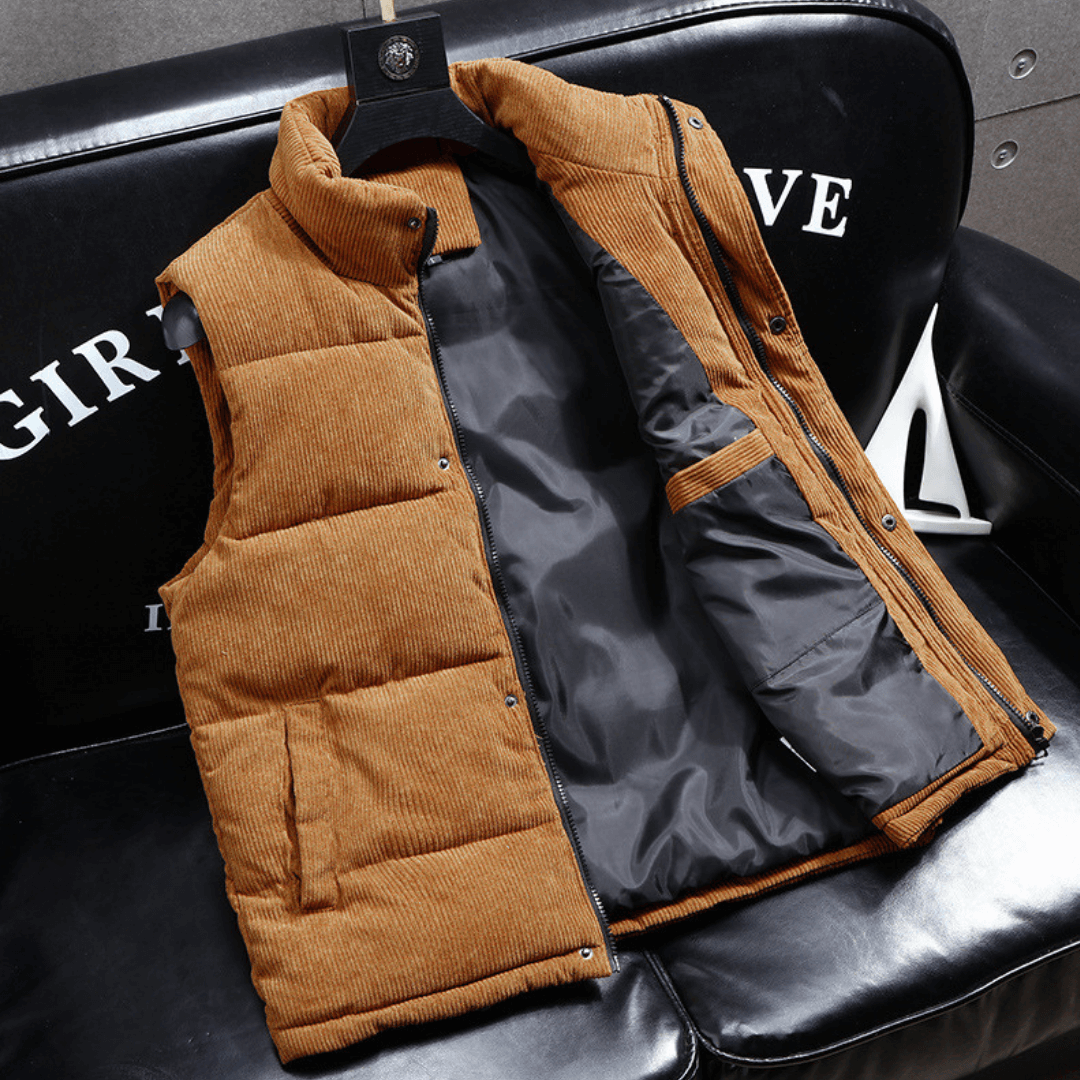 Men's Relaxed-Fit Corduroy Puffer Vest