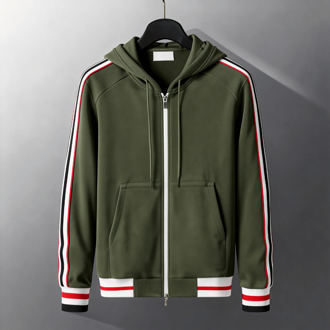 Men’s Classic Stripe Zip-Up Hoodie