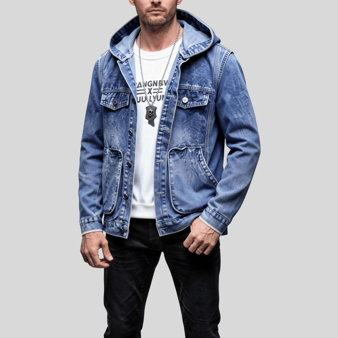 Urban Ridge Hooded Denim Jacket