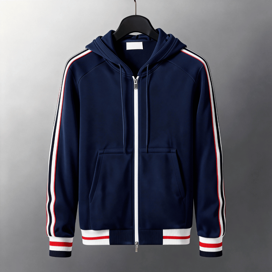 Men’s Classic Stripe Zip-Up Hoodie