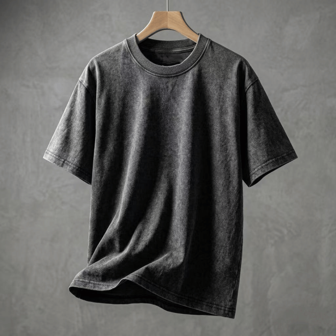 The Meridian Navigator | 280g Heavyweight Acid-Wash Tee