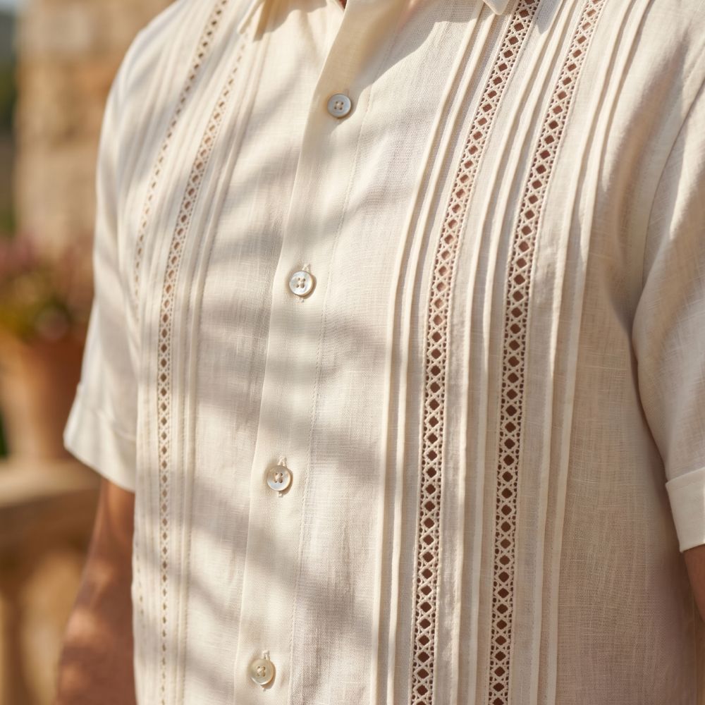 MUKAIHUO™ Luxury Guayabera Cuban Shirt - Breathable Linen Blend Vintage Summer Shirt