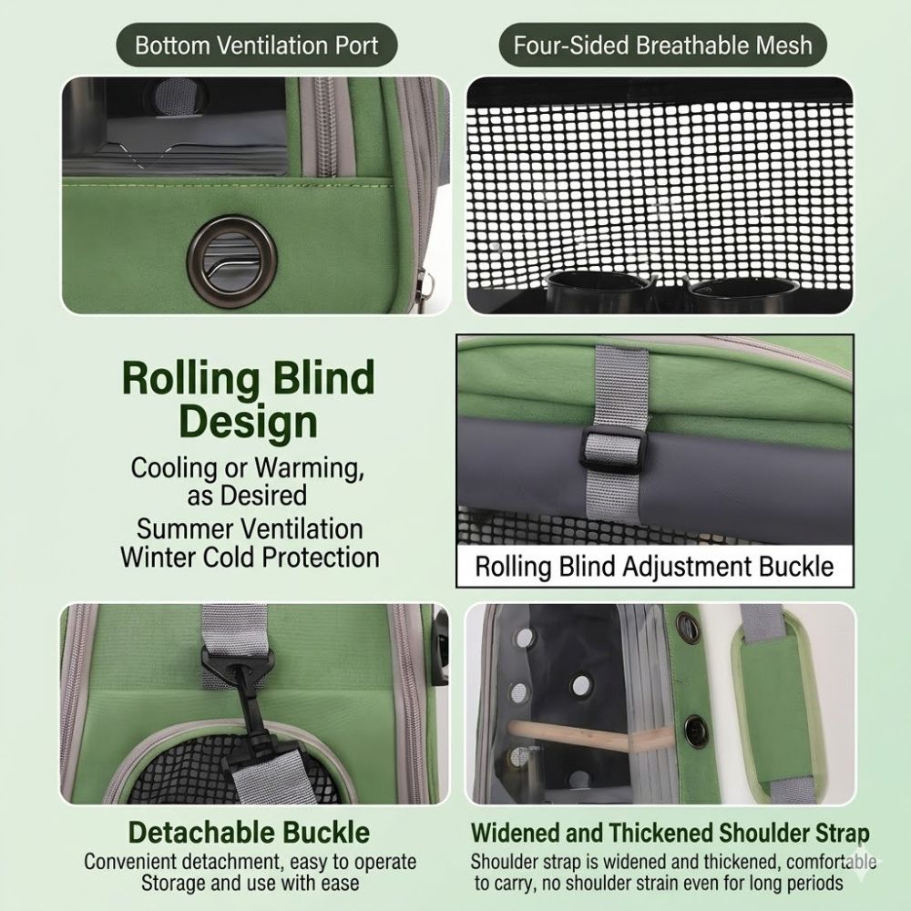 Perchfy™ Hands-Free Bird Travel Carrie
