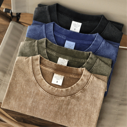 The Meridian Navigator | 280g Heavyweight Acid-Wash Tee