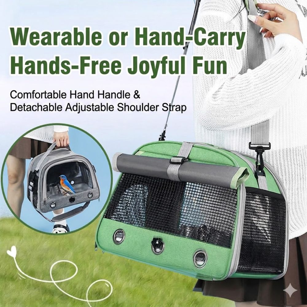 Perchfy™ Hands-Free Bird Travel Carrie