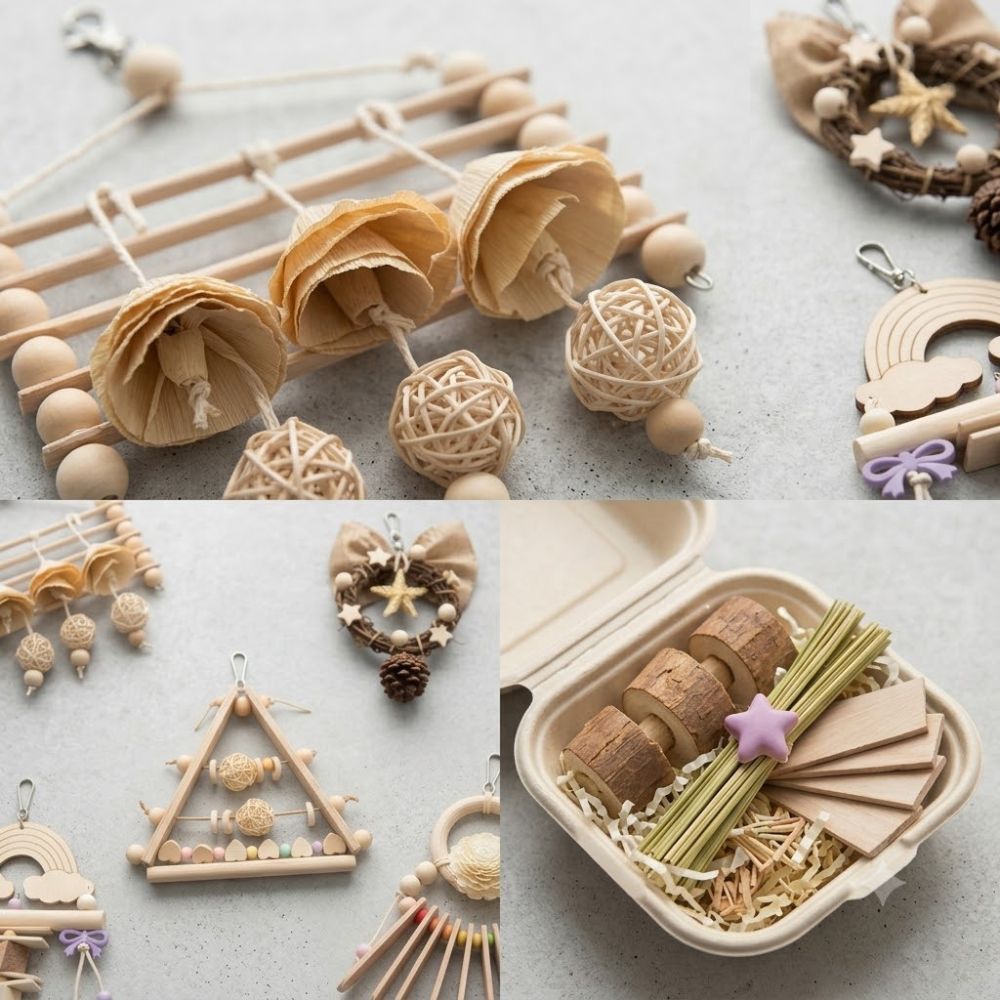 Perchfy Natural Harmony 6-Piece Avian Foraging Set