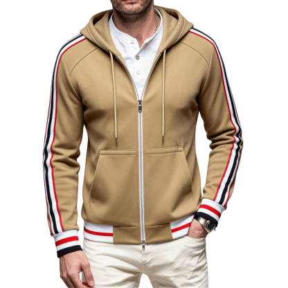 Men’s Classic Stripe Zip-Up Hoodie