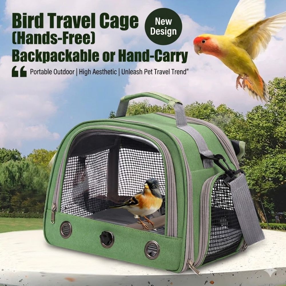 Perchfy™ Hands-Free Bird Travel Carrie