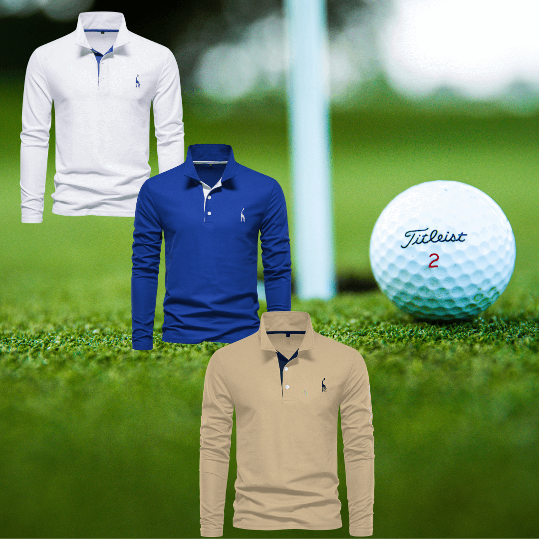 "Men's 100% Cotton Long Sleeve Polo"