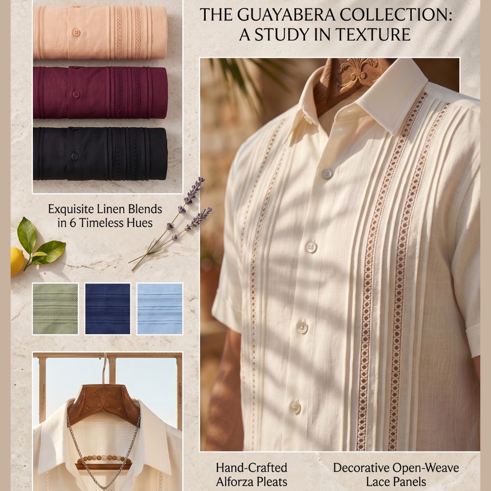 MUKAIHUO™ Luxury Guayabera Cuban Shirt - Breathable Linen Blend Vintage Summer Shirt