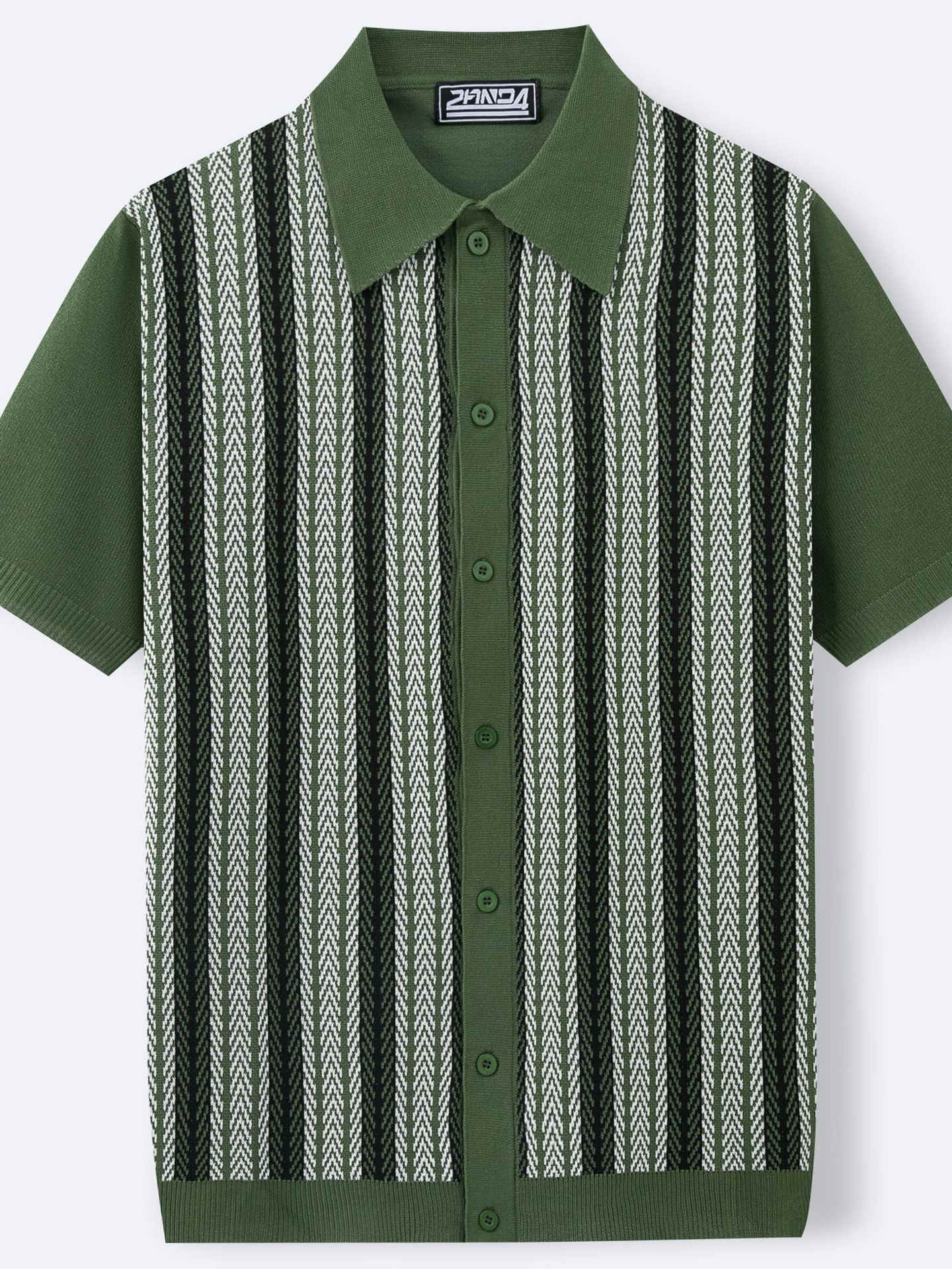 Vintage Striped Cuban Shirt for Men – Summer Knit Edition