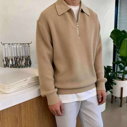 Everett Classic Half-Zip Knit Sweater