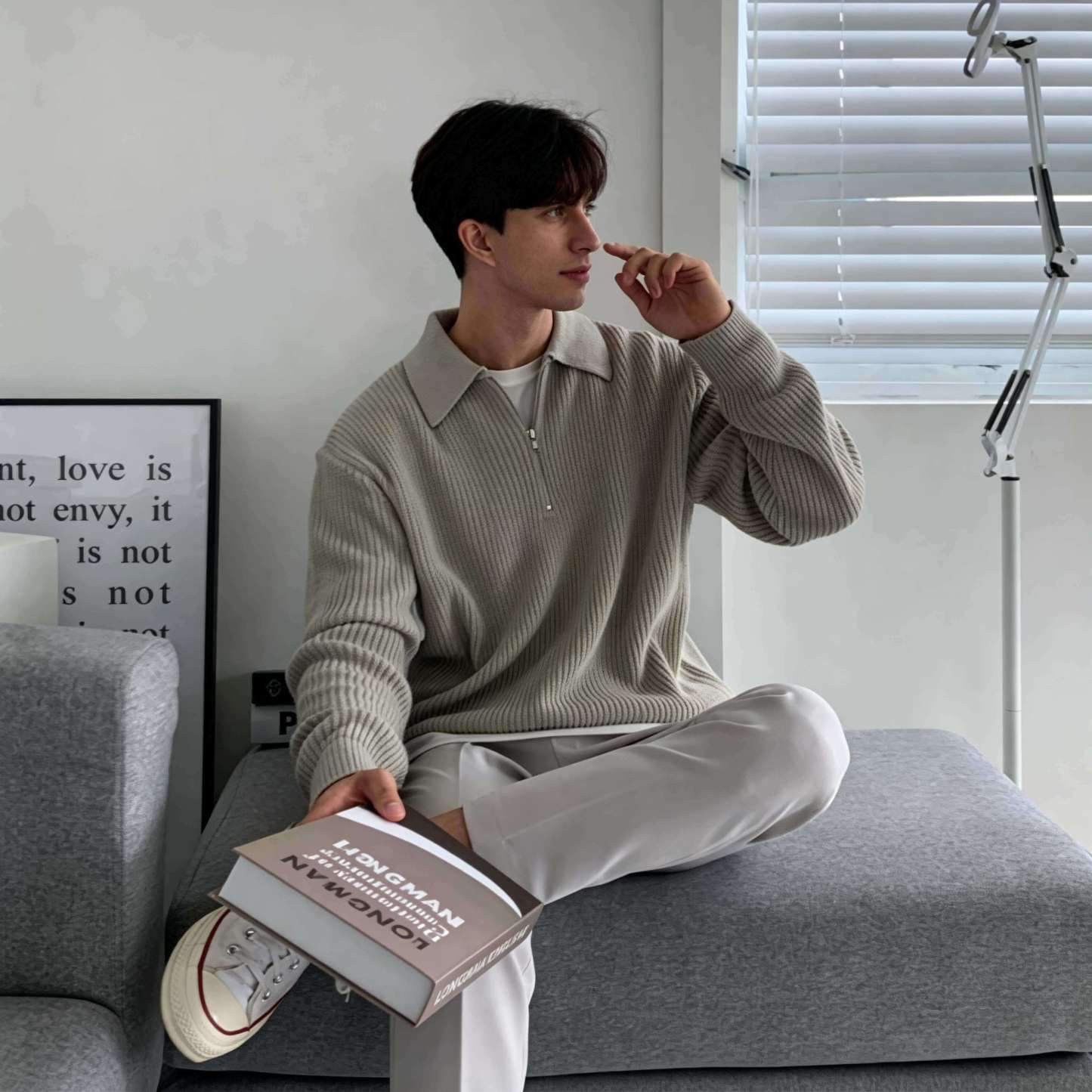 Everett Classic Half-Zip Knit Sweater