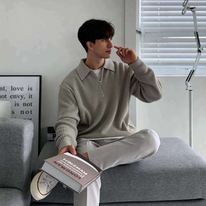 Everett Classic Half-Zip Knit Sweater