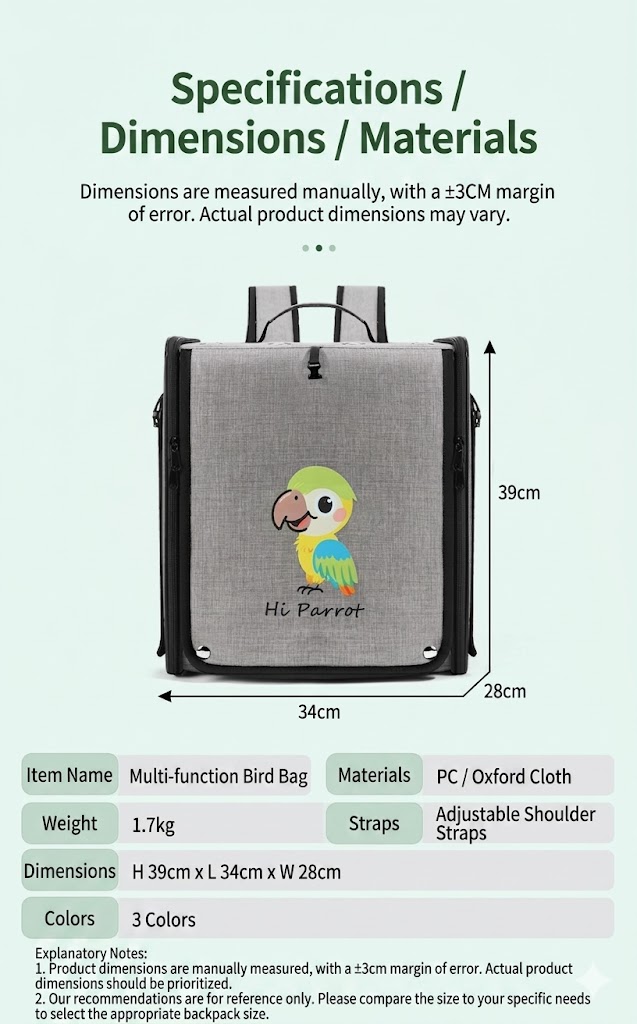 Perchfy™ OutBound Parrot Backpack