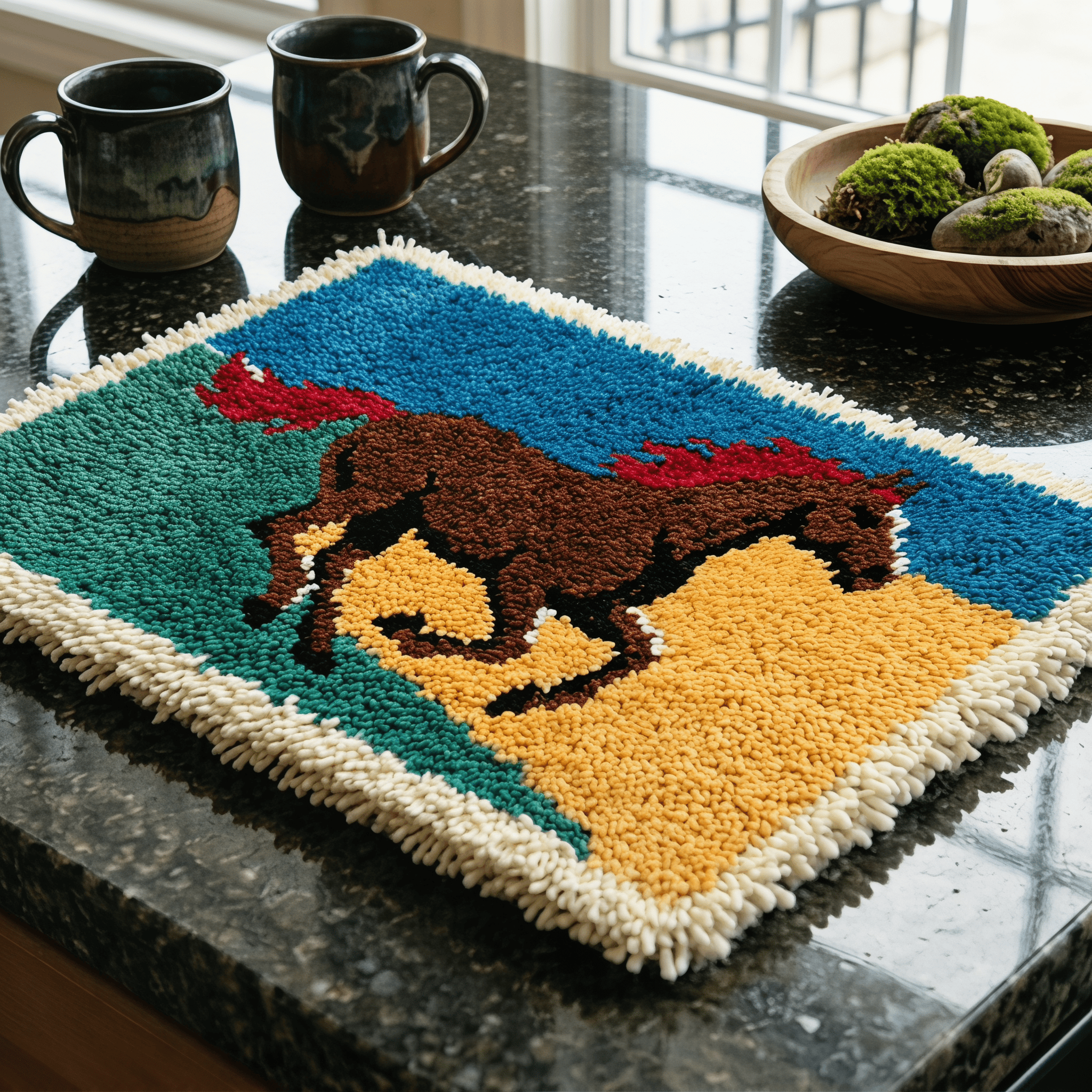 Rubbyoo Knüpfteppich-Set – Pferd mit roter Mähne | Geschenk zur Babyparty | Jungenzimmerteppich - image 7