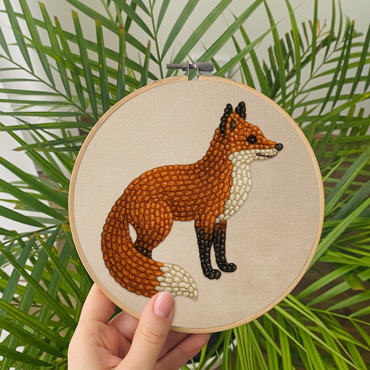 Rubbyoo Perlenstickerei-Set – Stehender Fuchs | DIY-Kunstwerk | Einfaches Tierhandwerk für Erwachsene - image 9
