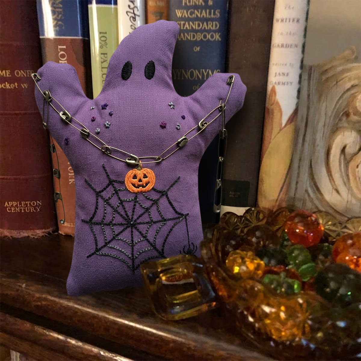 Rubbyoo Geister-Stickset – Kürbis-Spinnennetz | Vintage-Halloween-Geschenk für Anfänger | Festliche Dekoration für Zuhause - image 2