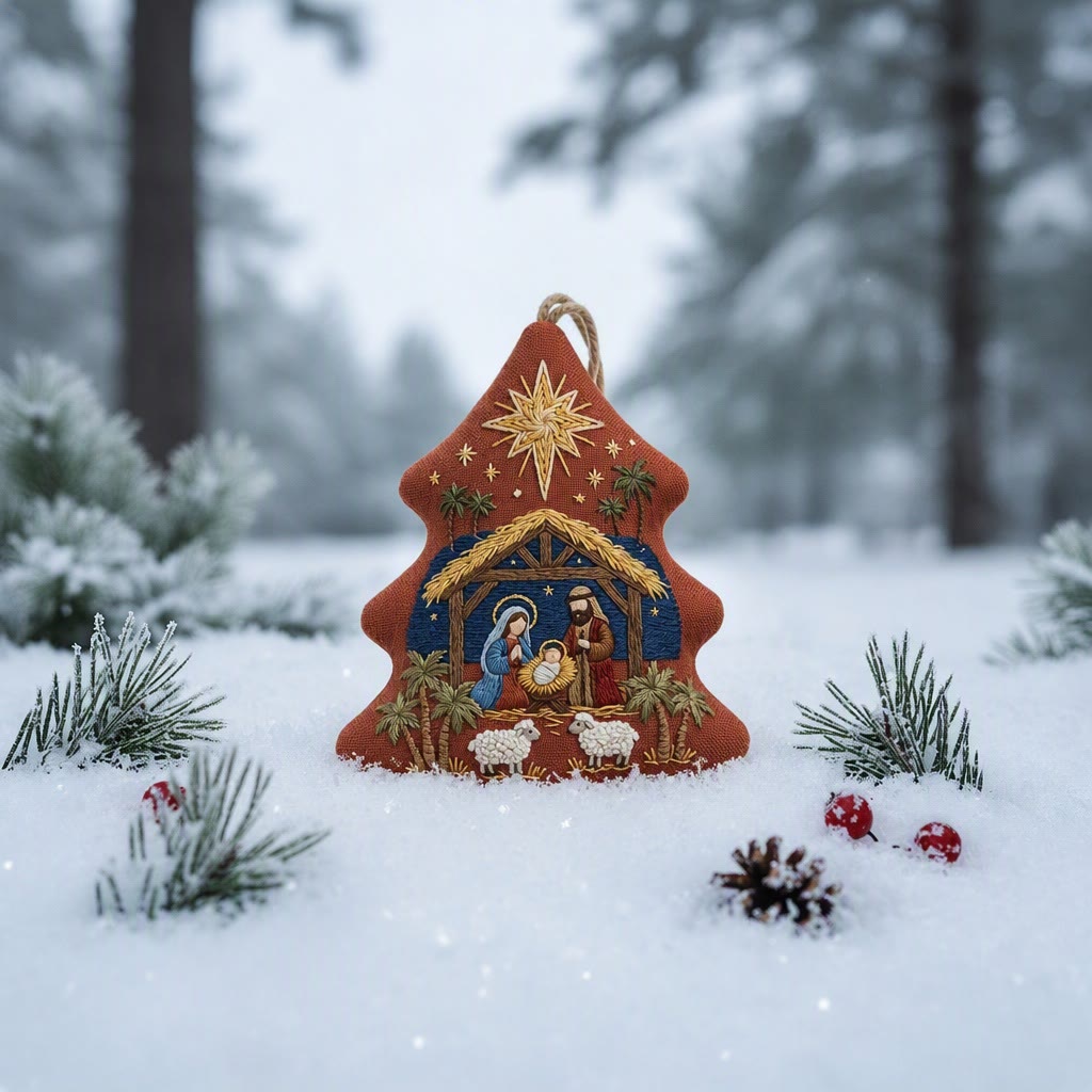 Rubbyoo Stickset in Baumform – Weihnachtskind Jesus | Krippenszene als Bastelgeschenk | Religiöse DIY-Dekoration für Anfänger - image 8