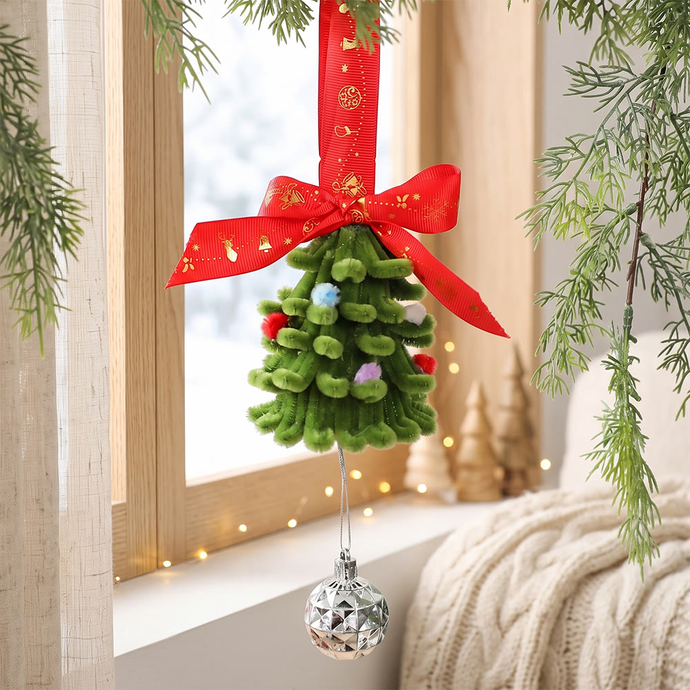 Rubbyoo Wunderschöner Weihnachtsbaumschmuck – DIY-Weihnachtsdeko aus Pfeifenreinigern | Gemütliche, festliche Wohnaccessoires - Grüner Baum - image 4