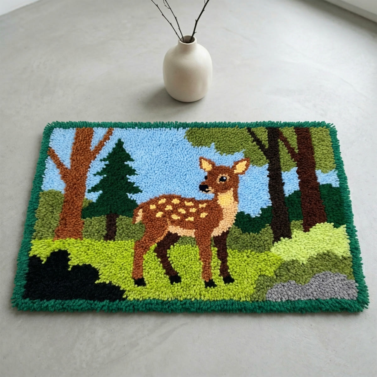 Rubbyoo Knüpfteppich-Set – Rehkitz | Handgefertigter Teppich | DIY-Geschenk für Einsteiger - image 7