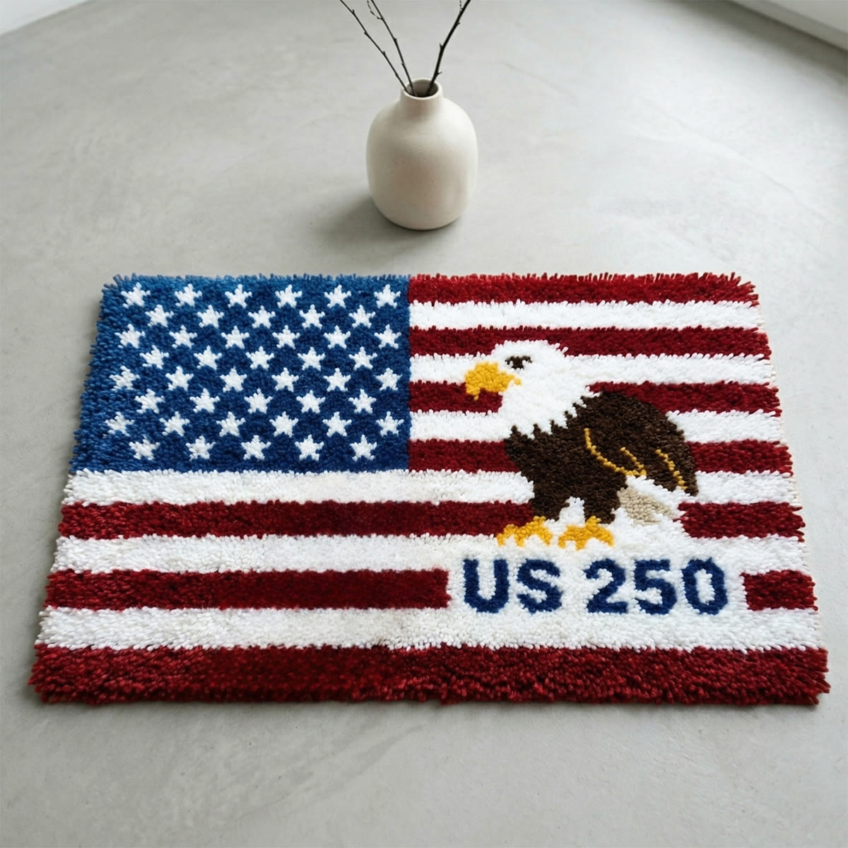 Rubbyoo Knüpfteppich-Set – Amerikanischer Adler | Festliche Heimdekoration | DIY-Handarbeit - image 8