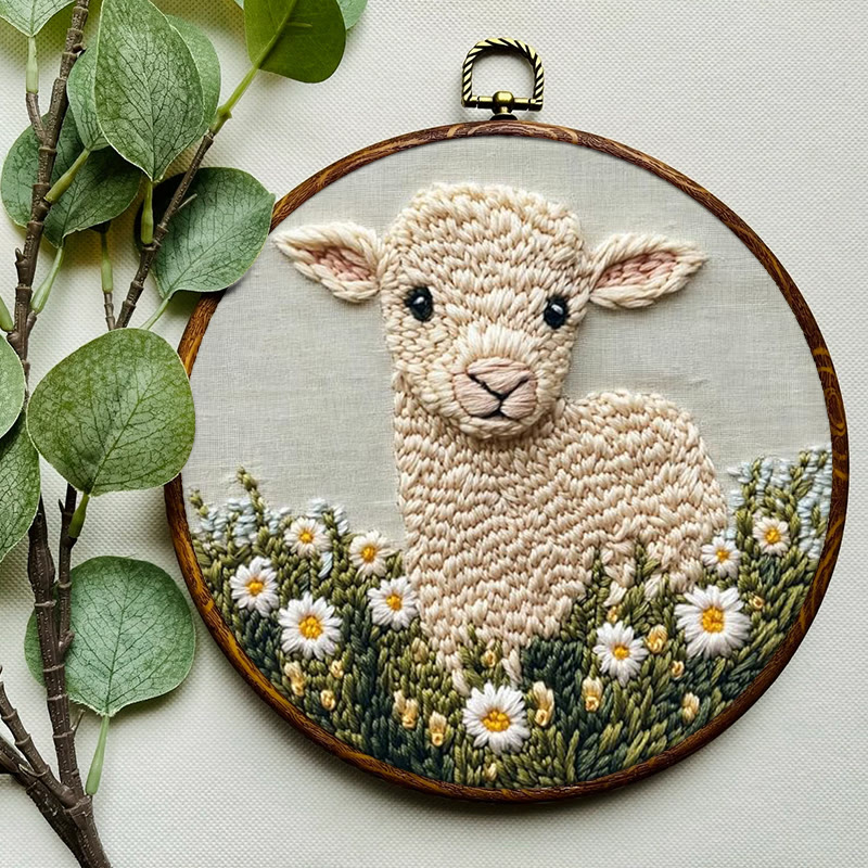 Little Lamb Punch Needle Set – Gänseblümchenmuster | Perfekt für Anfänger - image 8