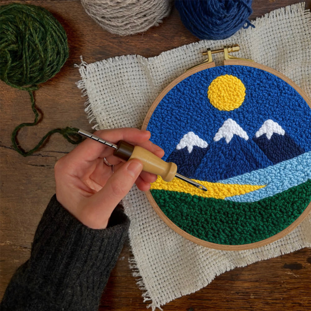 Punch-Needle-Set „Bergtal“ – Landschafts-Garnkunst | Schöne Wanddekoration - image 7
