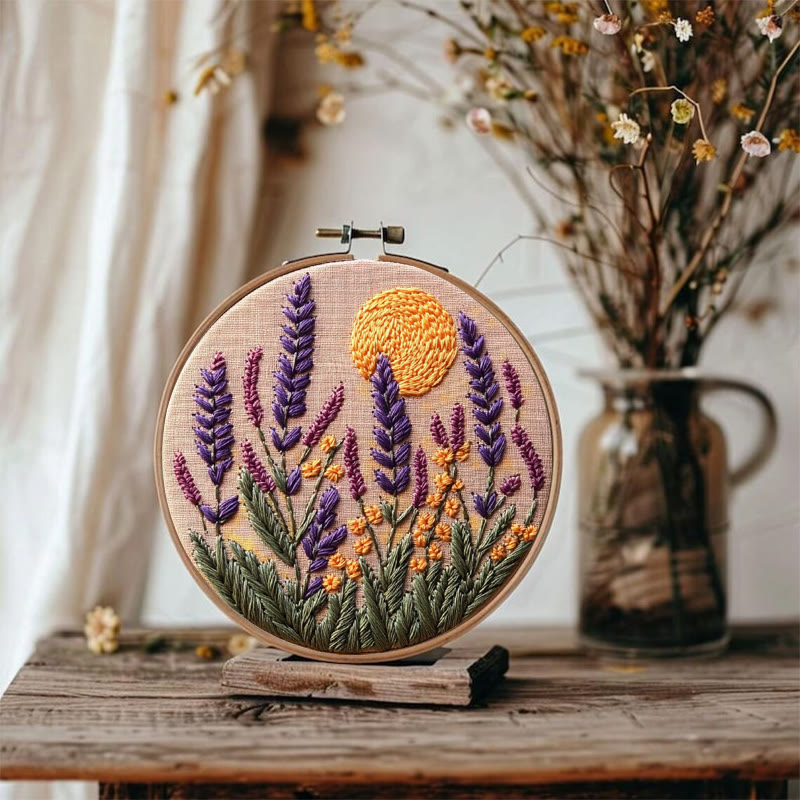Rubbyoo Stickset - Lavendel | Blumenstickerei | Handarbeit für Anfänger - image 4