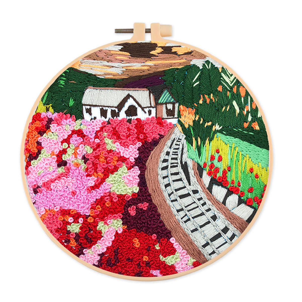 Rubbyoo Stickset - Rosa Blumengarten - image 1