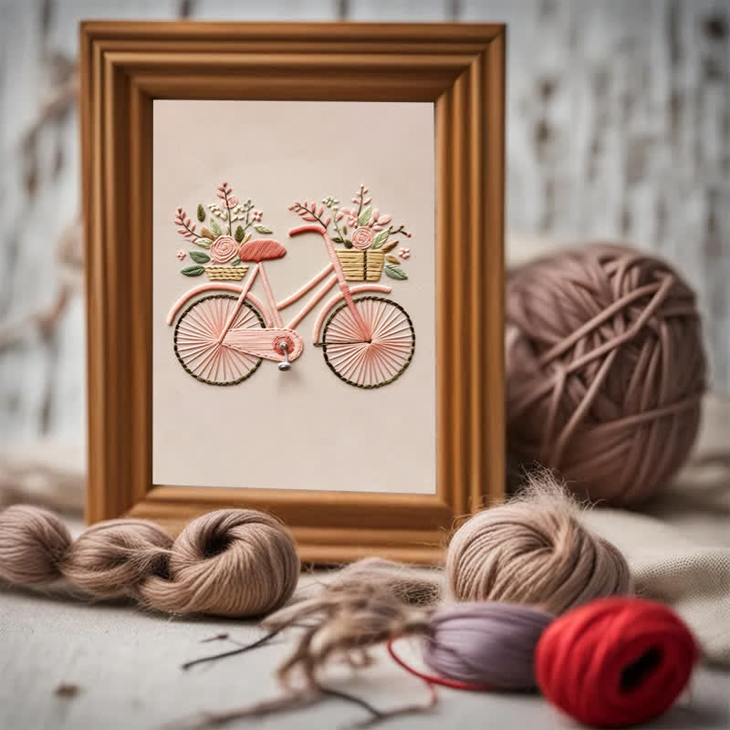 Rubbyoo Stickset – Blumen-Fahrrad-Motiv-Bastelset für die moderne Heimdekoration - image 8