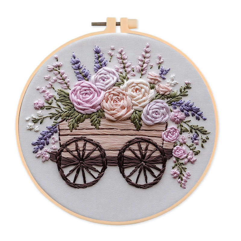 Rubbyoo Stickset - Blumenwagen | DIY Bastelsets Cozy Crafts - 20*20 cm - image 1