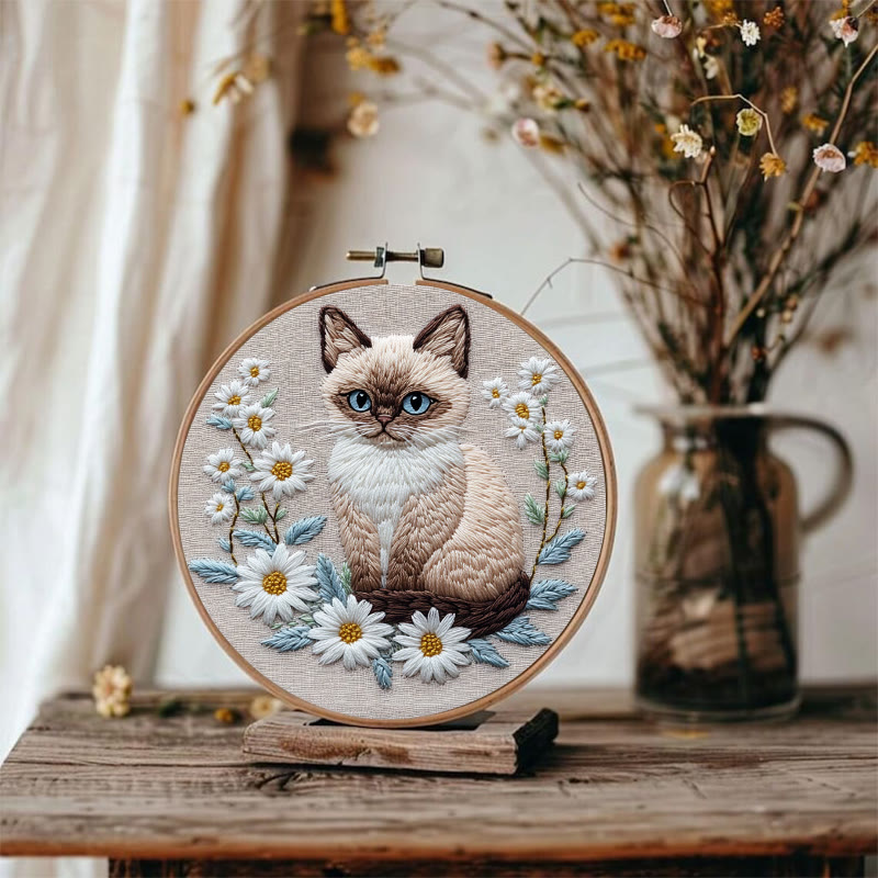 Rubbyoo Stickset - Katze und Blume | DIY Bastelset - image 2