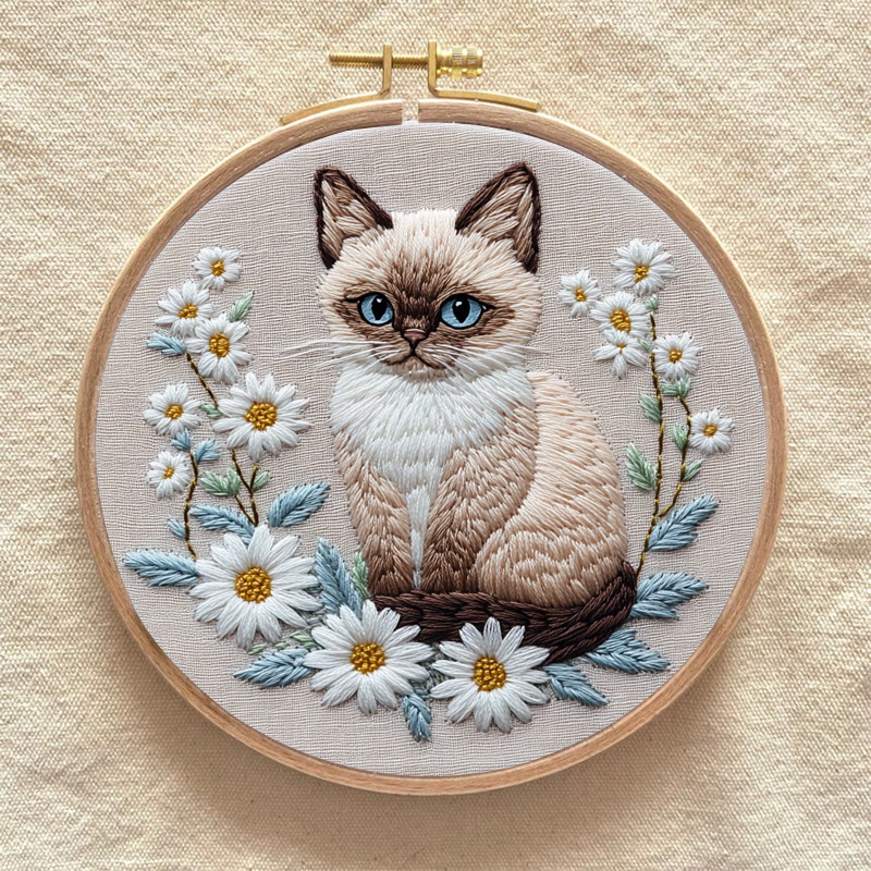 Rubbyoo Stickset - Katze und Blume | DIY Bastelset - image 5