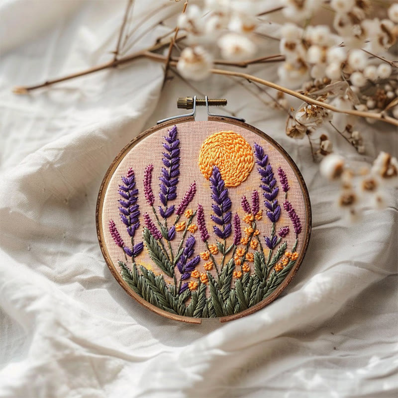Rubbyoo Stickset - Lavendel | Blumenstickerei | Handarbeit für Anfänger - image 2