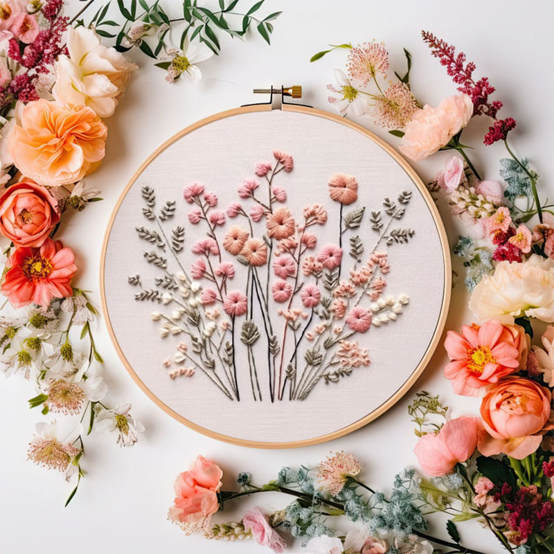 Rubbyoo Stickset – Rosa Wildblumen | Blumen | Handgemachte Geschenke zum Selbermachen - image 7