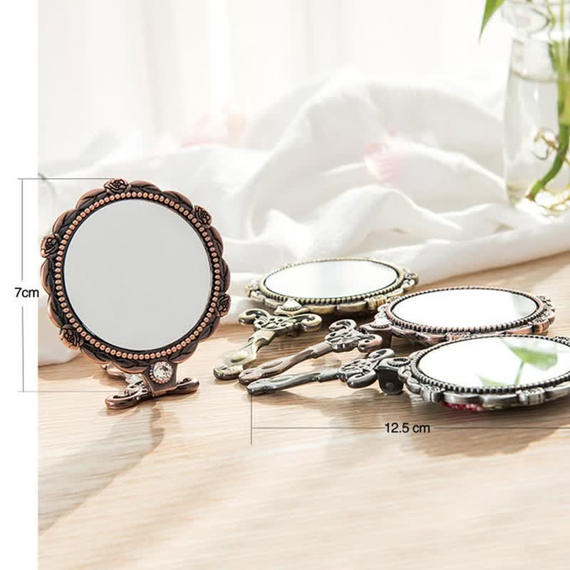 Nadelset Handspiegel | Blumenbestickter Kompaktspiegel | Tolles Geschenk für Ihre Liebsten - image 3