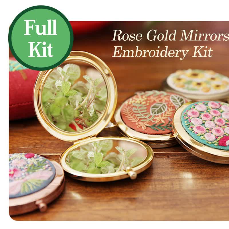 Stickset mit roségoldenen Spiegeln für Anfänger | Geschenke für Brautjungfern | Hübsche personalisierte Geschenke - image 1 - image 2