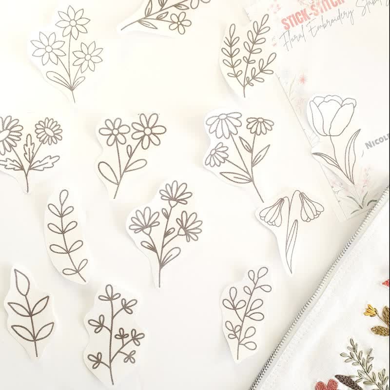 Stickmuster mit blühenden Blumen | Stickerei für Kleidung - 12 Stück - image 4