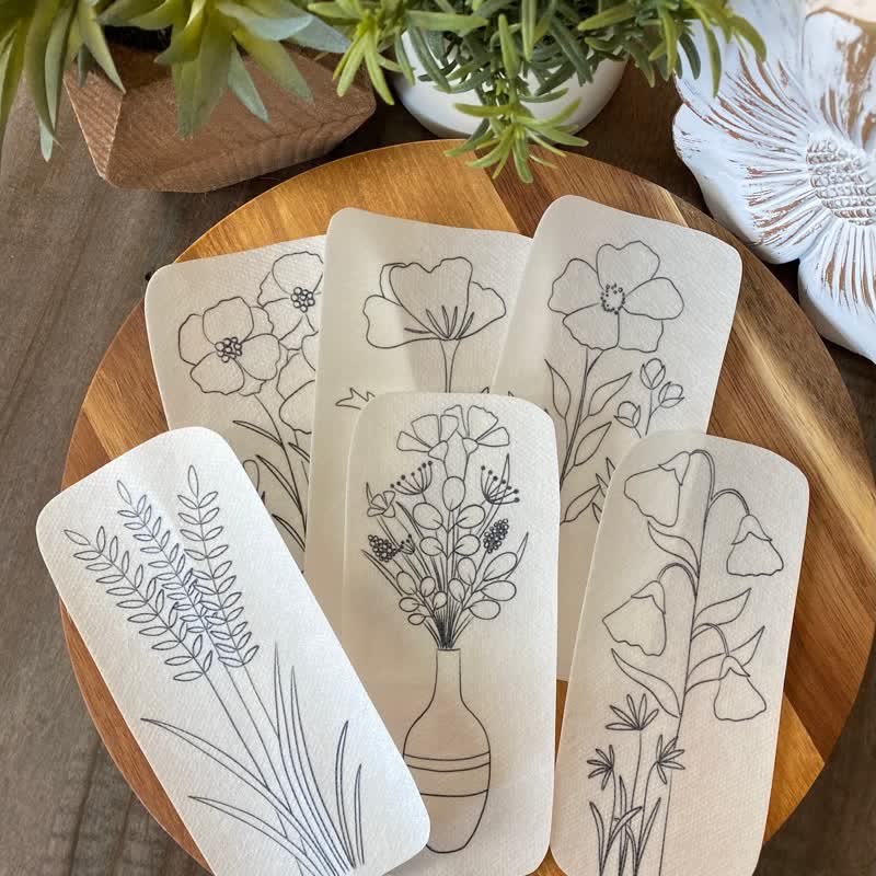 Stickmuster mit großen, schmalen Blumen | Stickerei für Kleidung - image 3