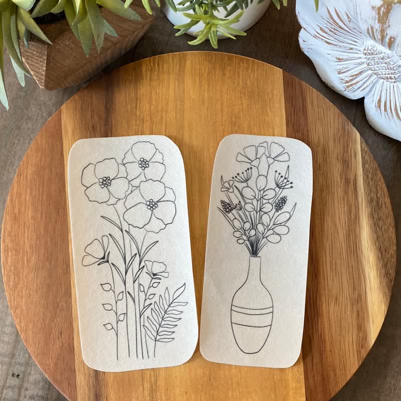 Stickmuster mit großen, schmalen Blumen | Stickerei für Kleidung - image 2