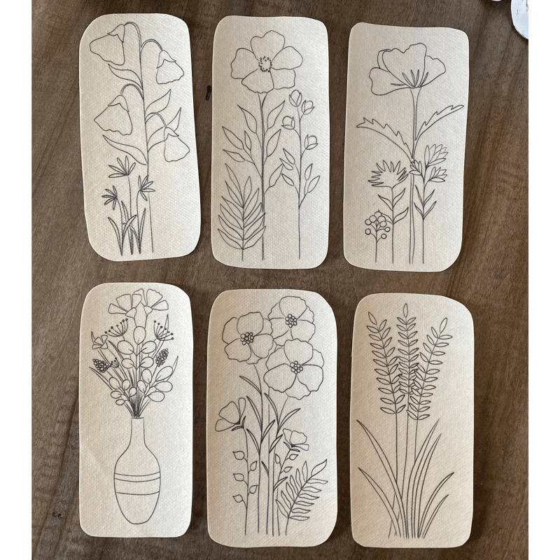 Stickmuster mit großen, schmalen Blumen | Stickerei für Kleidung - image 8