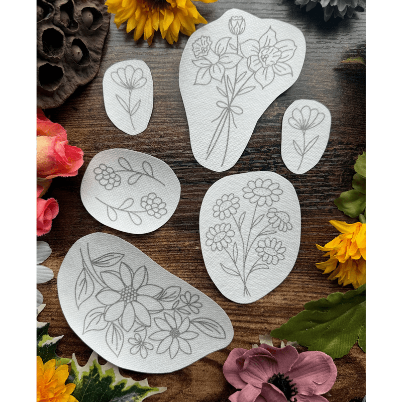 Blumen Stick- und Stichstickmuster | Stickerei für Kleidung - 6 Stück - image 1