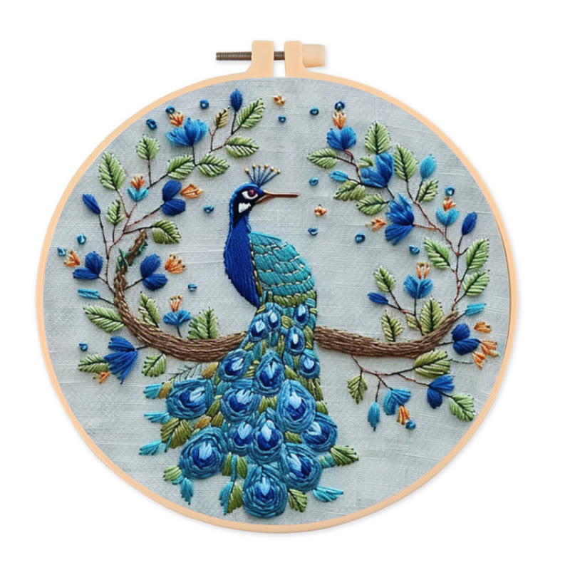 Rubbyoo Stickset – Atemberaubender Pfau | DIY Handarbeit Nadelarbeiten - 20*20cm - image 1