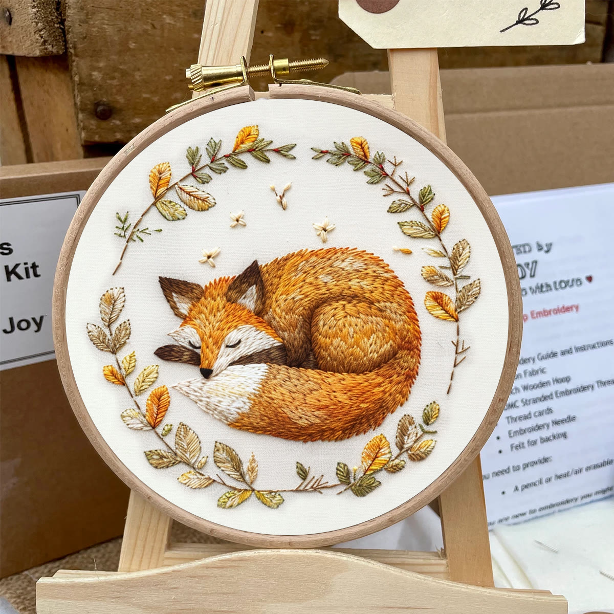 Rubbyoo Stickset – Schlafender Fuchs im Wald | Handarbeit - image 3