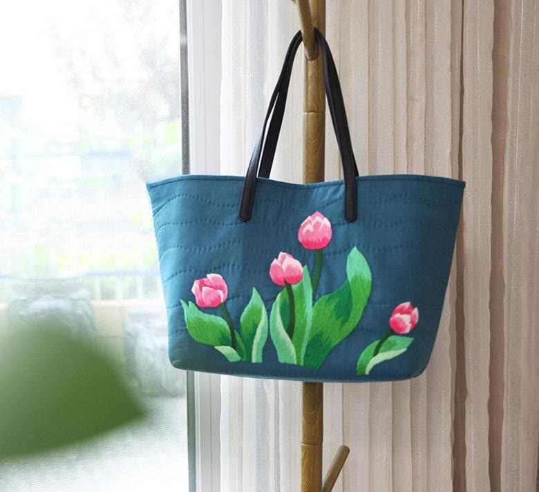 Handgemachtes Schultertaschen-Set | Einzigartige große Tragetasche | Nadel-Handarbeitsgeschenk - image 1