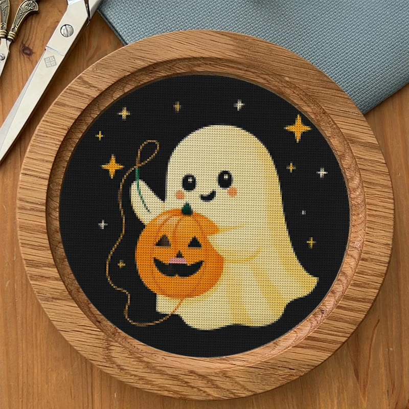 Kreuzstich-Set – Kürbis sticken | Bezauberndes Halloween-Handwerk | DIY-Handarbeit für Handarbeitsliebhaber - image 3